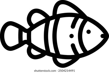 clown fish icon. Thin Linear Style Design Isolated On White Background