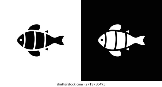 Clownfisch-Symbol. Vektorgrafik. Silhouette in schwarzer Farbe