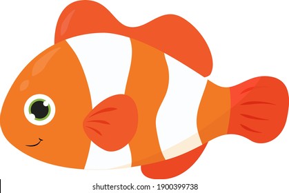 Clown fish, illustration, vector on a white background.