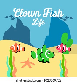 Clown Fish Life Illustration