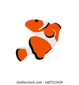clown fish logo design vector isolated on white background