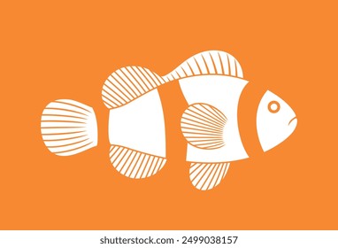 Clown fish logo. Isolated clown fish on white background