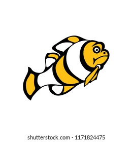 clown fish over white background