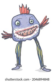 Clownfisch in Hose. Ein Comic. Vektorgrafik 
