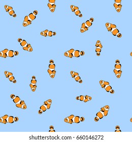 Clown fish pattern. Seamless pattern background
