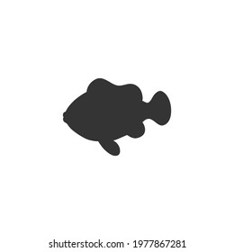 Clown fish silhouette vector on a white background