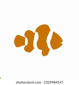 Clown Fish Silhouette mit lebhaften Farben , Tropischer Fisch und Korallenriff Vektorgrafik