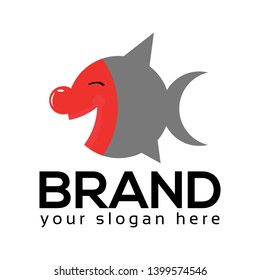 Clown fish stock logo template. flat design.