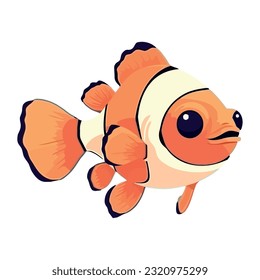 clown fish swimming in tropical reef, cheerful underwater isolated