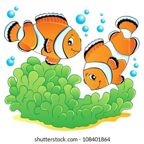 Clown Fish Theme Image 1 - Vector Illustration.