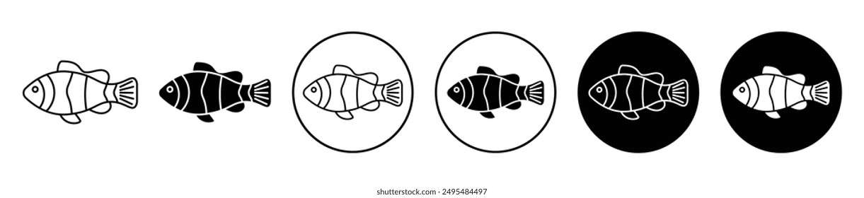 Clown fish thin line vector icon set.