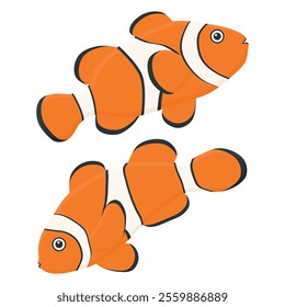 Clown Fish Underwater Wild Animal Vector. Cute Clown Fish Element.