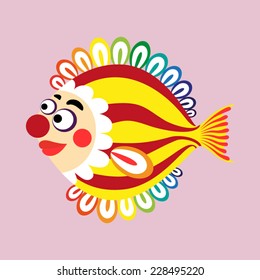 Clown fish. Vector cartoon illustration