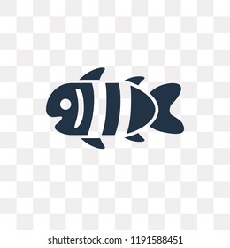 Clown fish vector icon isolated on transparent background, Clown fish transparency concept can be used web and mobile