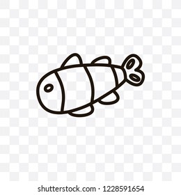 Clown fish vector linear icon isolated on transparent background, Clown fish transparency concept can be used for web and mobile