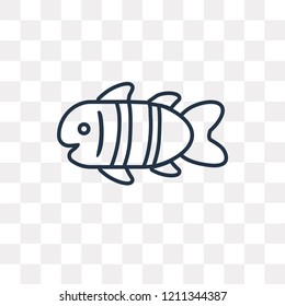Clown fish vector outline icon isolated on transparent background, high quality linear Clown fish transparency concept can be used web and mobile