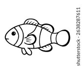 clown fish vector realistic line icon on white background
Vector line icon animal, wildlife