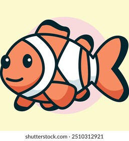 Clown fish vector under sea animal