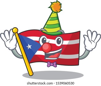 Clown flag puerto rico the mascot shape