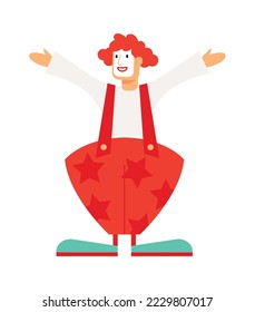 Clown flat icon Funny circus character Entertainment