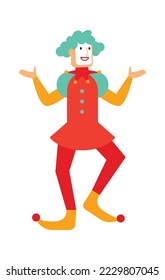 Clown flat icon Funny circus character Entertainment