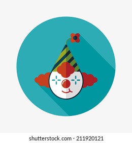 Clown flat icon with long shadow,eps10