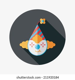 Clown flat icon with long shadow,eps10