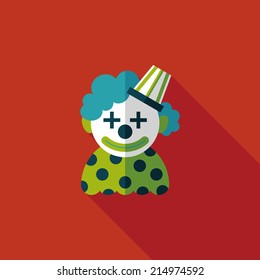 Clown flat icon with long shadow,eps10