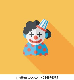 Clown flat icon with long shadow,eps10