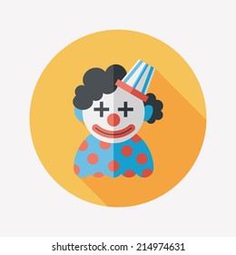 Clown flat icon with long shadow,eps10