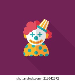 Clown flat icon with long shadow,eps10