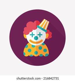 Clown flat icon with long shadow,eps10