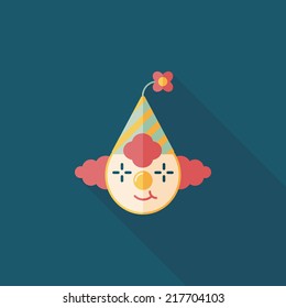 Clown flat icon with long shadow,eps10