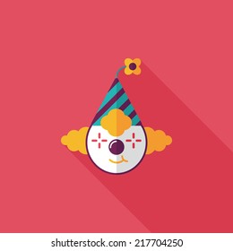 Clown flat icon with long shadow,eps10