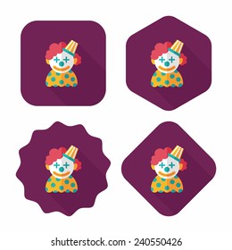 Clown flat icon with long shadow,eps10