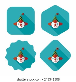 Clown flat icon with long shadow,eps10