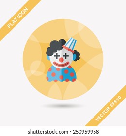 Clown flat icon with long shadow,eps10