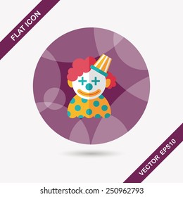 Clown flat icon with long shadow,eps10
