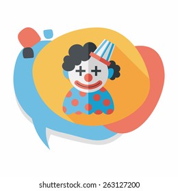 Clown flat icon with long shadow,eps10