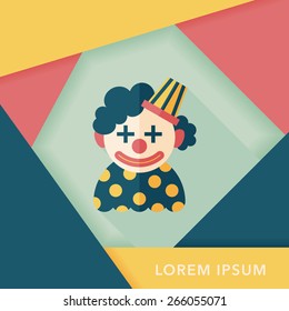 Clown flat icon with long shadow,eps10