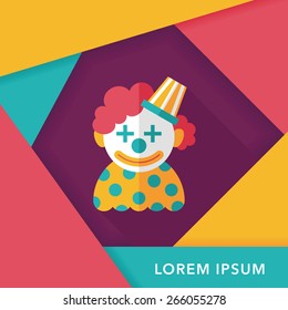 Clown flat icon with long shadow,eps10