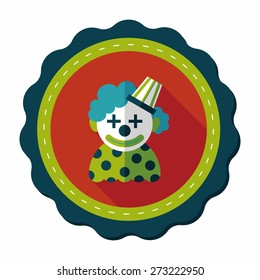 Clown flat icon with long shadow,eps10