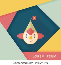 Clown flat icon with long shadow,eps10