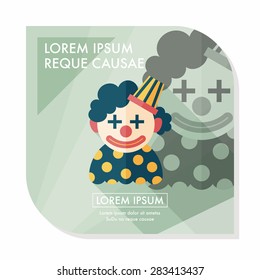 Clown flat icon with long shadow,eps10