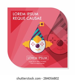 Clown flat icon with long shadow,eps10