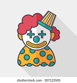 Clown flat icon with long shadow,eps10