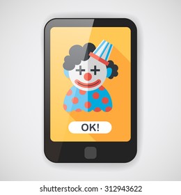 Clown flat icon with long shadow,eps10