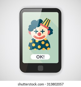 Clown flat icon with long shadow,eps10