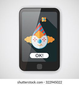Clown flat icon with long shadow,eps10
