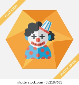 Clown flat icon with long shadow,eps10